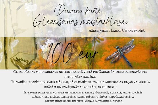 Gleznošanas meistarklase Dāvanu Karte 100 Eur vērtībā